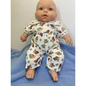 Berenguer Baby Doll Soft Body Blue Glass Eyes Molded Hair JC Toys